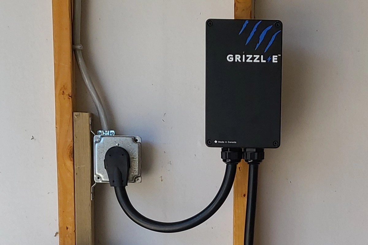 Grizzl-E Level 2 EV charger installed in a garage in Colorado Springs