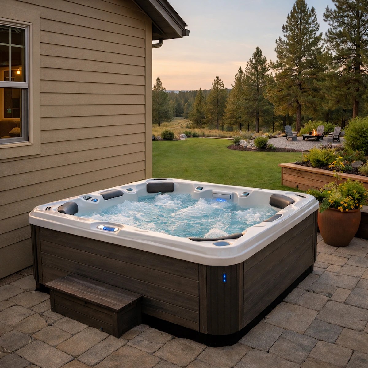 Hot tub installation on a residential back porch — Colorado Springs — Bourland Electric