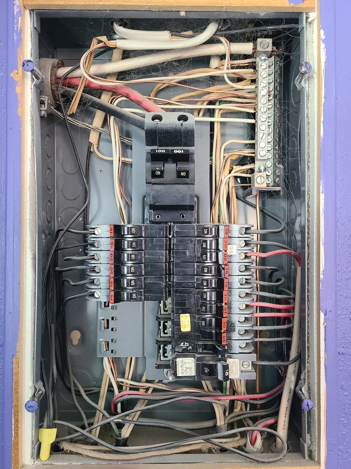 Older 100-amp Federal Pacific electrical panel in need of upgrade