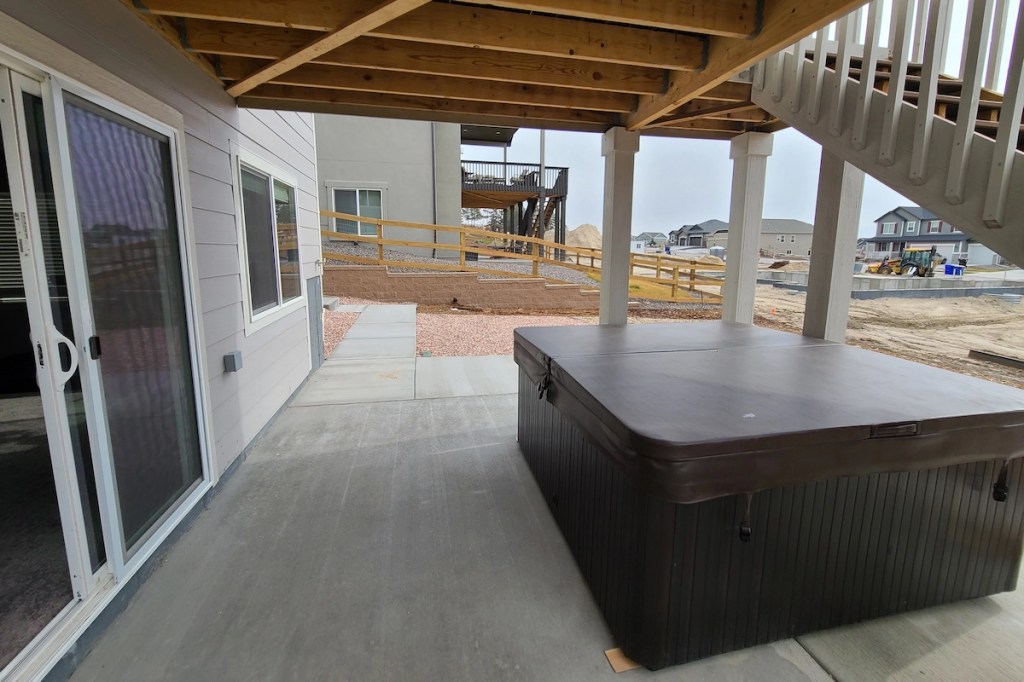 Backyard hot tub wired for 240-volt power