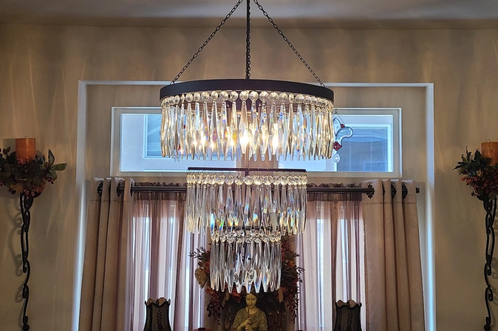 chandelier lighting installed in a home ceiling